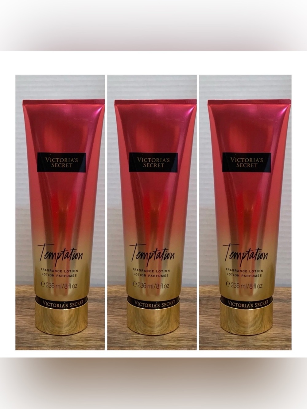 Victoria's Secret TEMPTATION Fragrance Lotion ~  8 fl.oz. ( Lot of 3 )
